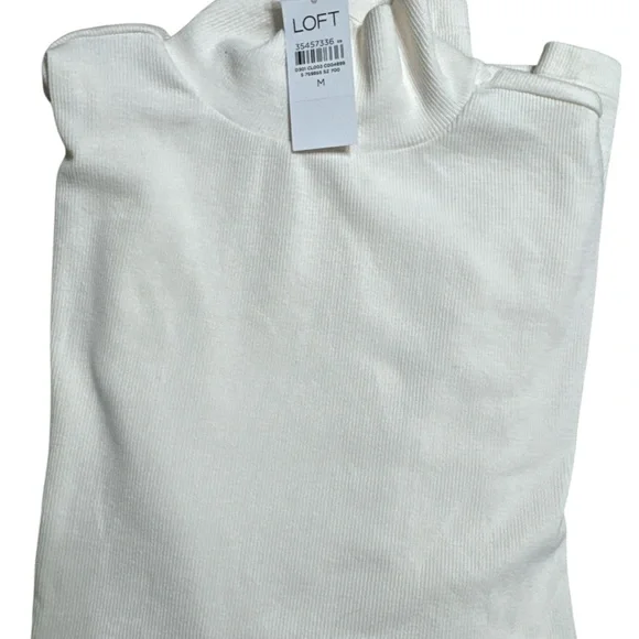 LOFT Ribbed Mock Neck Top - Picture 3 of 7